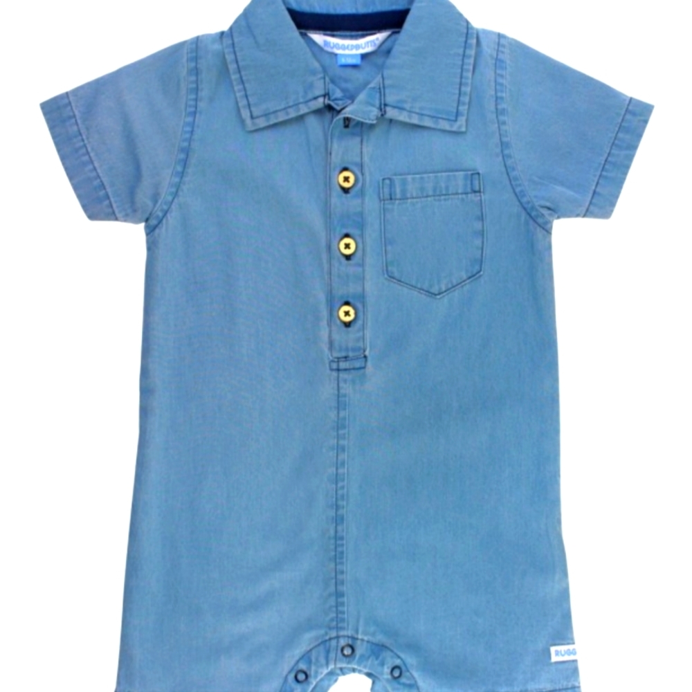 RuggedButts Light-Wash Denim Romper